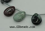 CAG6839 Top drilled 10*14mm flat teardrop Indian agate beads