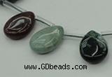 CAG6840 Top drilled 12*16mm flat teardrop Indian agate beads