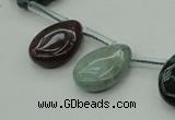 CAG6841 Top drilled 13*18mm flat teardrop Indian agate beads