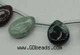 CAG6842 Top drilled 15*20mm flat teardrop Indian agate beads