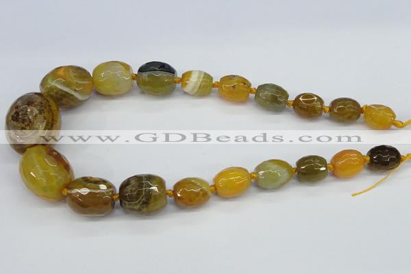 CAG6882 12*14mm - 25*30mm faceted drum dragon veins agate beads