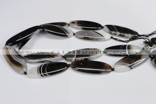 CAG6922 15.5 inches 20*55mm oval black line agate beads