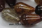 CAG698 15.5 inches 20*30mm teardrop dragon veins agate beads