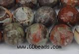 CAG7015 15.5 inches 14mm faceted round ocean agate gemstone beads