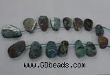 CAG7069 Top drilled 20*30mm - 30*45mm freeform ocean agate beads