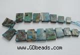 CAG7070 Top drilled 15*20mm - 25*30mm trapezoid ocean agate beads