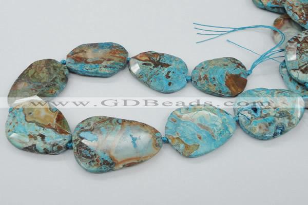 CAG7072 15.5 inches 30*40mm - 35*50mm faceted freeform ocean agate beads