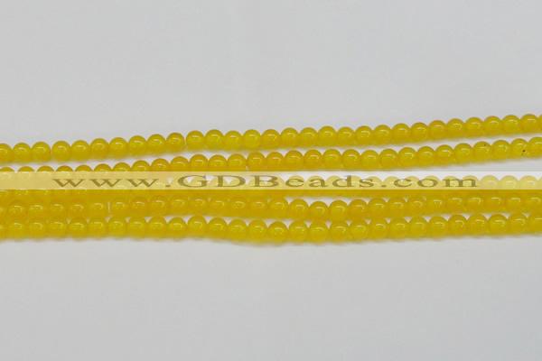 CAG7101 15.5 inches 6mm round yellow agate gemstone beads