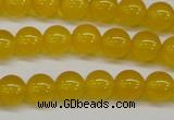 CAG7102 15.5 inches 8mm round yellow agate gemstone beads