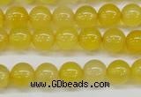 CAG7109 15.5 inches 8mm round yellow agate gemstone beads