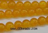 CAG7110 15.5 inches 8mm round yellow agate gemstone beads