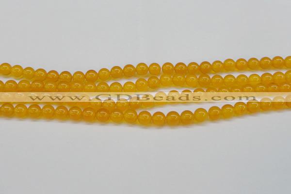 CAG7110 15.5 inches 8mm round yellow agate gemstone beads