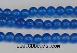 CAG7158 15.5 inches 4mm round blue agate gemstone beads