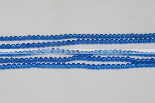 CAG7158 15.5 inches 4mm round blue agate gemstone beads