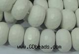 CAG716 15.5 inches 12*18mm faceted rondelle white agate gemstone beads