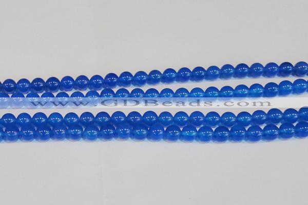 CAG7160 15.5 inches 8mm round blue agate gemstone beads