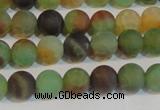 CAG7167 15.5 inches 6mm round matte rainbow agate gemstone beads