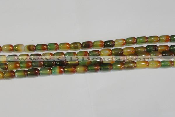 CAG7175 15.5 inches 8*12mm drum rainbow agate gemstone beads