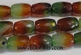 CAG7178 15.5 inches 8*12mm faceted drum rainbow agate gemstone beads