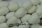 CAG718 15.5 inches 10*15mm rice white agate gemstone beads wholesale