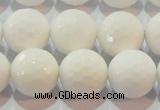 CAG7186 15.5 inches 16mm faceted round white agate gemstone beads