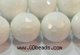 CAG7188 15.5 inches 20mm faceted round white agate gemstone beads