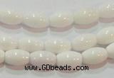 CAG7200 15.5 inches 5*8mm rice white agate gemstone beads