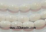 CAG7201 15.5 inches 6*9mm rice white agate gemstone beads