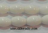 CAG7202 15.5 inches 8*12mm rice white agate gemstone beads