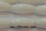 CAG7206 15.5 inches 7*21mm rice white agate gemstone beads