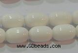 CAG7210 15.5 inches 8*12mm drum white agate gemstone beads