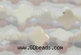 CAG7217 15.5 inches 10*10mm flower white agate gemstone beads