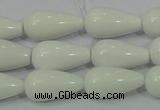 CAG722 15.5 inches 10*20mm teardrop white agate gemstone beads