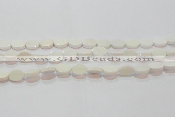 CAG7234 15.5 inches 10*14mm oval white agate gemstone beads