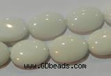 CAG7242 15.5 inches 15*20mm oval white agate gemstone beads