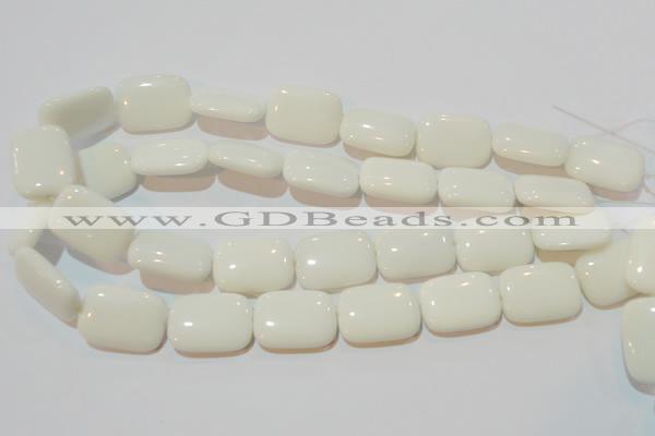 CAG7247 15.5 inches 13*18mm rectangle white agate gemstone beads