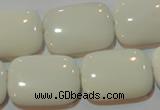 CAG7248 15.5 inches 15*20mm rectangle white agate gemstone beads