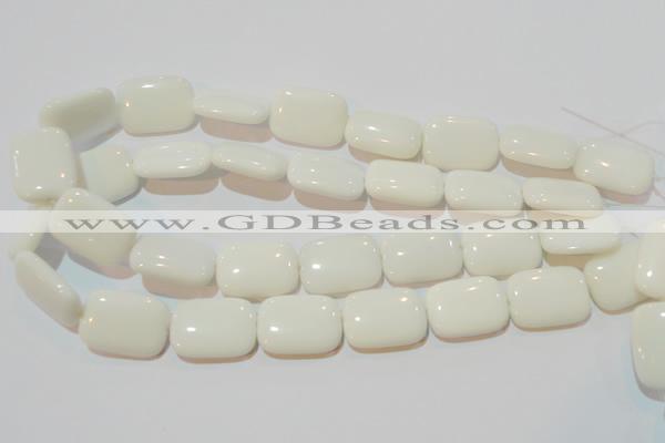 CAG7249 15.5 inches 22*30mm rectangle white agate gemstone beads