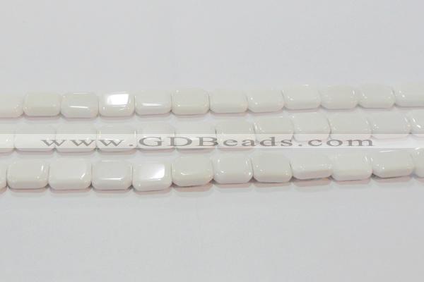 CAG7261 15.5 inches 13*18mm rectangle white agate gemstone beads