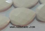 CAG7268 15.5 inches 18*25mm faceted flat teardrop white agate beads