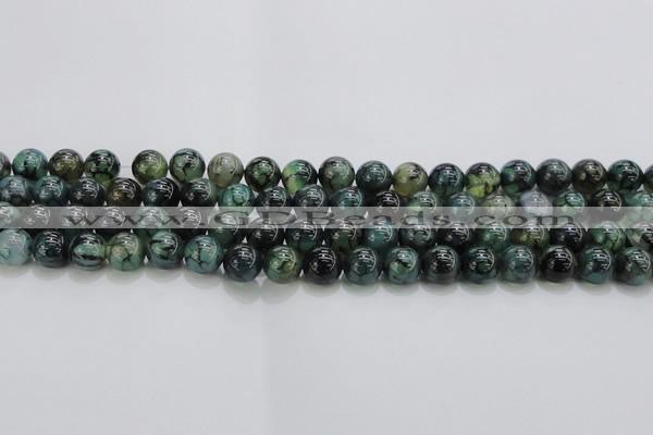 CAG7323 15.5 inches 10mm round dragon veins agate beads wholesale