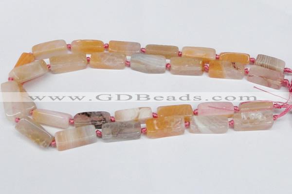 CAG7373 15.5 inches 8*20mm - 10*25mm cuboid dragon veins agate beads