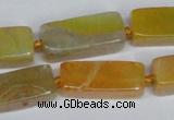 CAG7374 15.5 inches 8*20mm - 10*25mm cuboid dragon veins agate beads