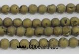 CAG7446 15.5 inches 6mm round plated druzy agate beads wholesale