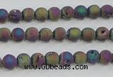 CAG7449 15.5 inches 6mm round plated druzy agate beads wholesale