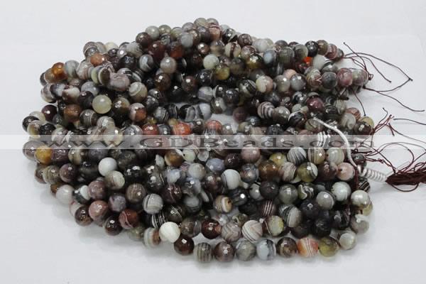 CAG745 15.5 inches 12mm faceted round botswana agate beads wholesale