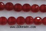 CAG7456 15.5 inches 6mm faceted round matte red agate beads