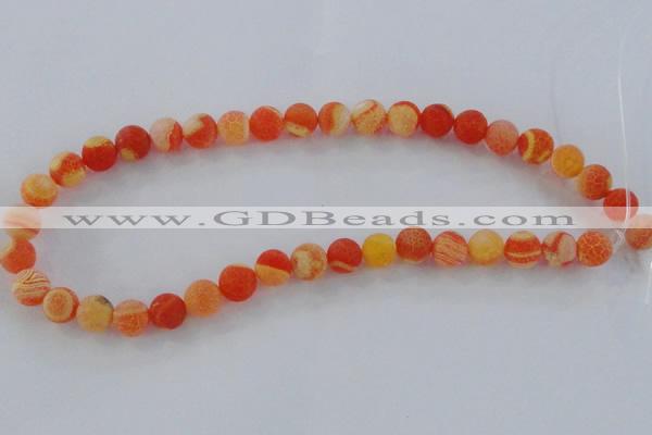 CAG7495 15.5 inches 6mm round frosted agate beads wholesale