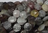 CAG750 15.5 inches 8mm faceted coin botswana agate beads wholesale