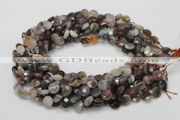 CAG751 15.5 inches 10mm faceted coin botswana agate beads wholesale